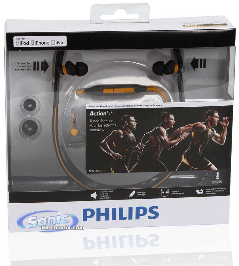 Philips ActionFit SHQ4017GY/28 Active Sports iPhone/iPod Headphones Headset Image 12