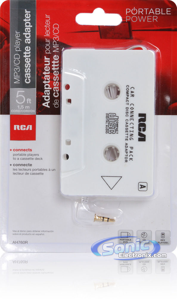 RCA AH760R Car Audio MP3 CD Cassette Tape Deck Adapter (White) Image 2