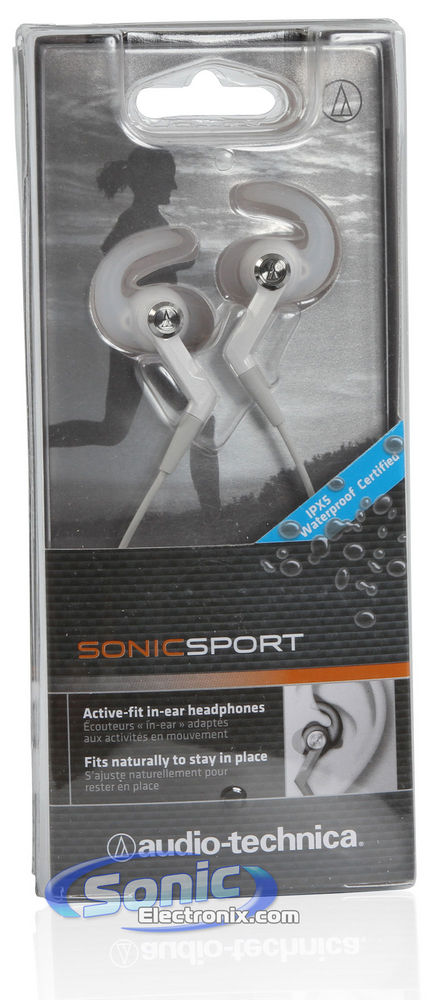 Audio Technica ATH-CKP500 SonicSport Earbuds In-Ear Headphones (White) Image 9
