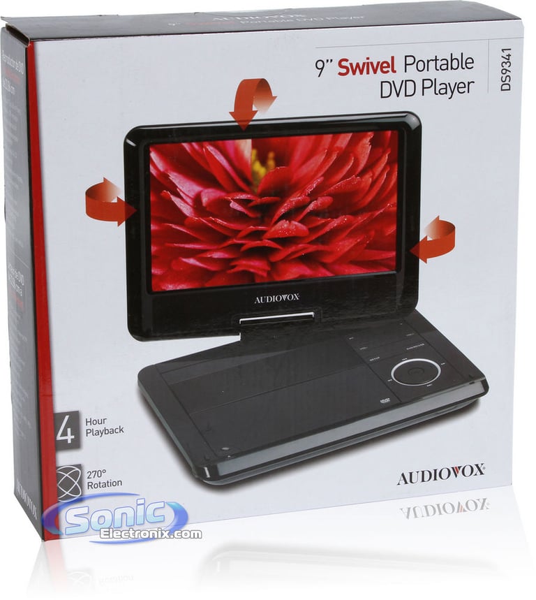 Audiovox DS9341 9" Swivel Widescreen Portable DVD Player Image 13