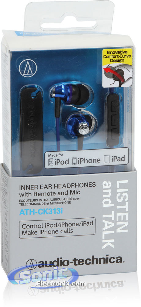 Audio Technica ATH-CK313IBL - Black/Blue Image 8