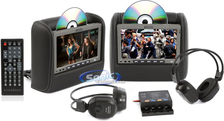 Vizualogic A-1260CL Dual DVD Active Headrest Restraint System Image 1
