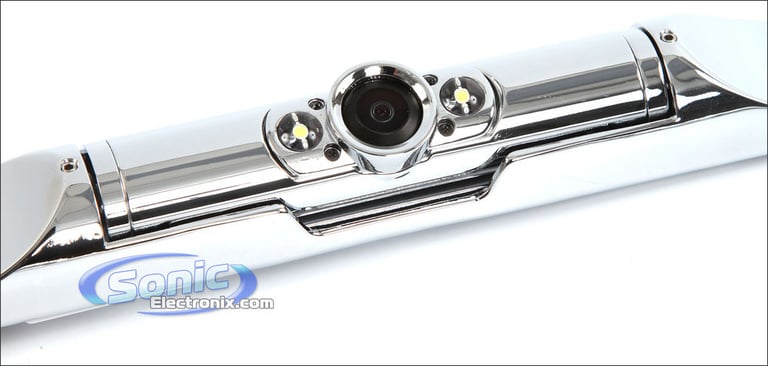 Chrome License Plate Frame Rearview Backup Camera w/Night Vision Image 2