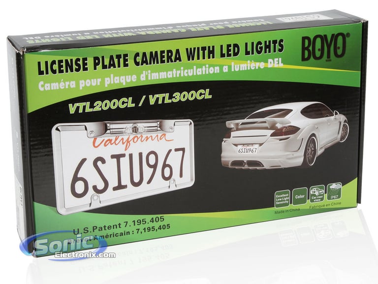 Chrome License Plate Frame Rearview Backup Camera w/Night Vision Image 6