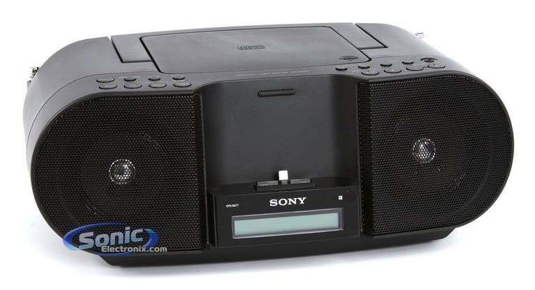 Sony ZS-S3iPBLACKN (ZS-S3iPN) Portable CD Player Boombox Lightning Speaker Dock - Black Open Box Image 2
