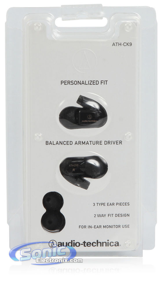 Audio Technica ATH-CK9 BK (ATH-CK9) Balanced Armature Earbuds In-Ear Headphones (Black) Image 8