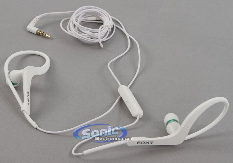 Sony MDR-AS400iP/W Active Sports Earbuds Ear-Clip Headphones (White) Open Box Image 2
