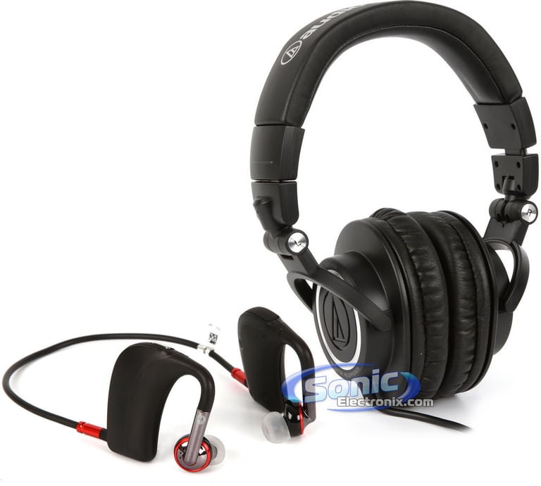 Audio Technica ATH-M50 + Motorola SF600 Bluetooth Headphones Bundle Image 1