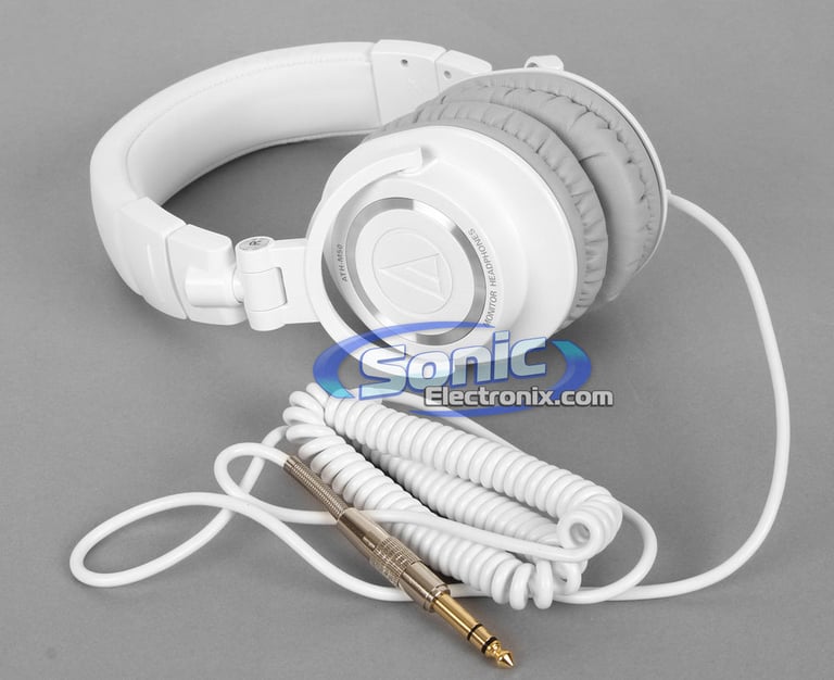 Audio Technica White ATH-M50WH + Motorola SF600 Bluetooth Headphones Bundle Image 3
