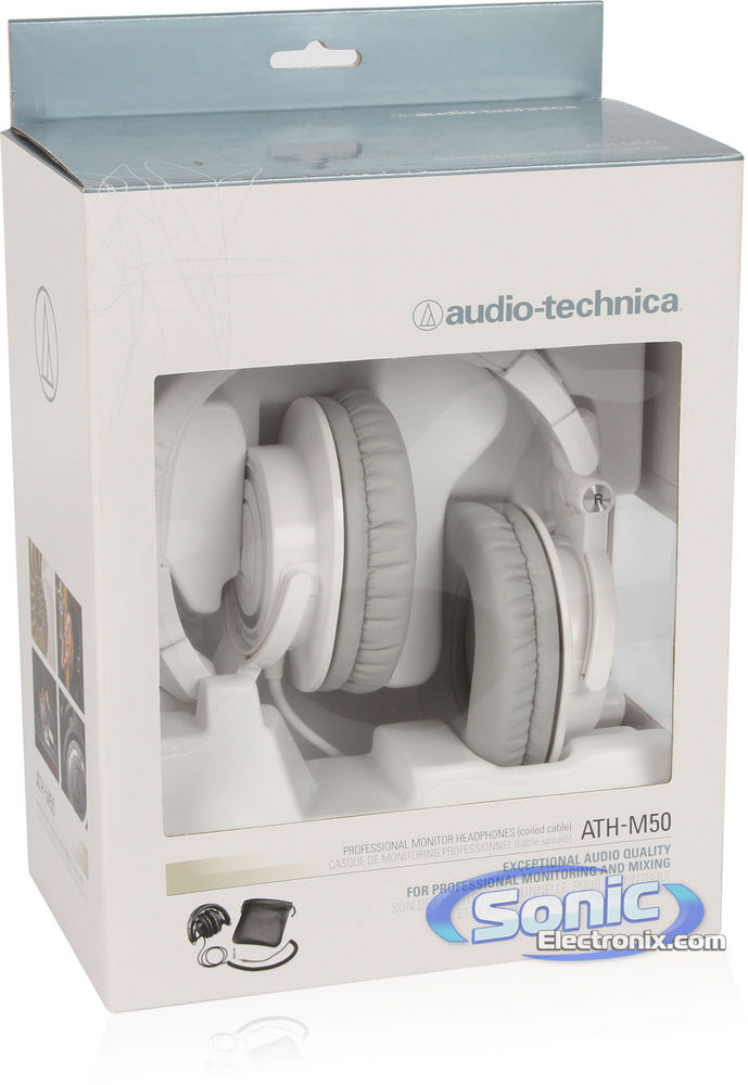 Audio Technica White ATH-M50WH + Motorola SF600 Bluetooth Headphones Bundle Image 10