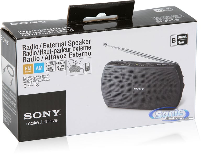 Sony SRF-18 (SRF18) Portable AM/FM Radio Speaker System - Black Image 8