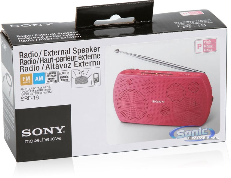 Sony SRF-18 (SRF18) Portable AM/FM Radio Speaker System - Pink Image 8