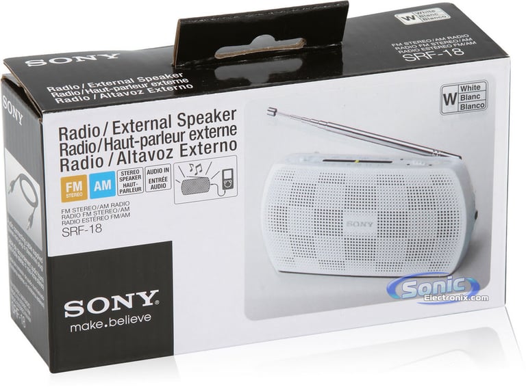 Sony SRF-18 (SRF18) Portable AM/FM Radio Speaker System - White Image 8