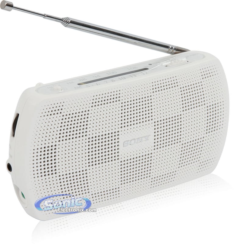 Sony SRF-18 (SRF18) Portable AM/FM Radio Speaker System - White Image 1