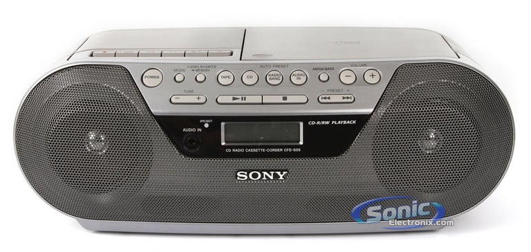 Sony CFD-S05 (CFDS05) Portable AM/FM Radio CD/Cassette Player Boombox Speakers Image 2