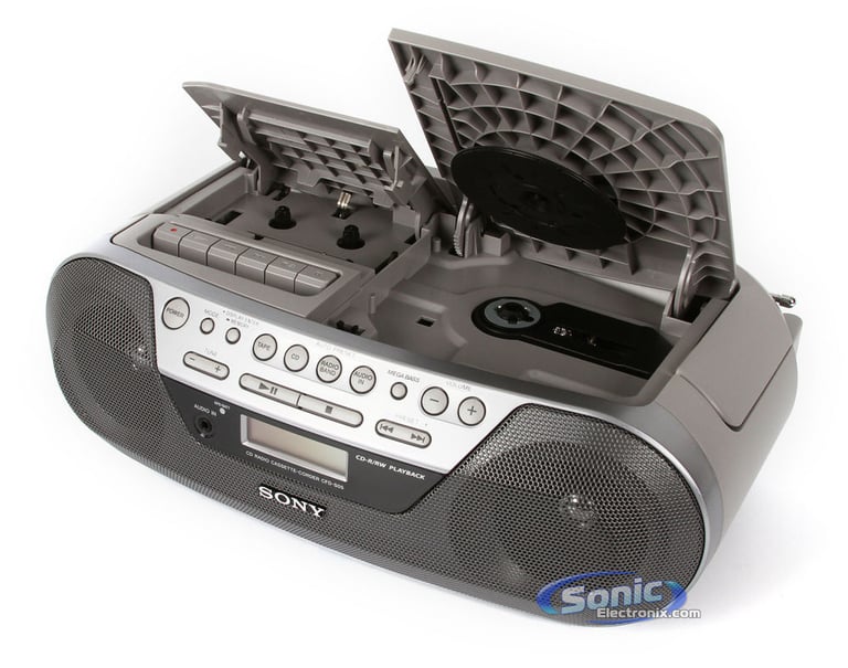 Sony CFD-S05 (CFDS05) Portable AM/FM Radio CD/Cassette Player Boombox Speakers Image 3