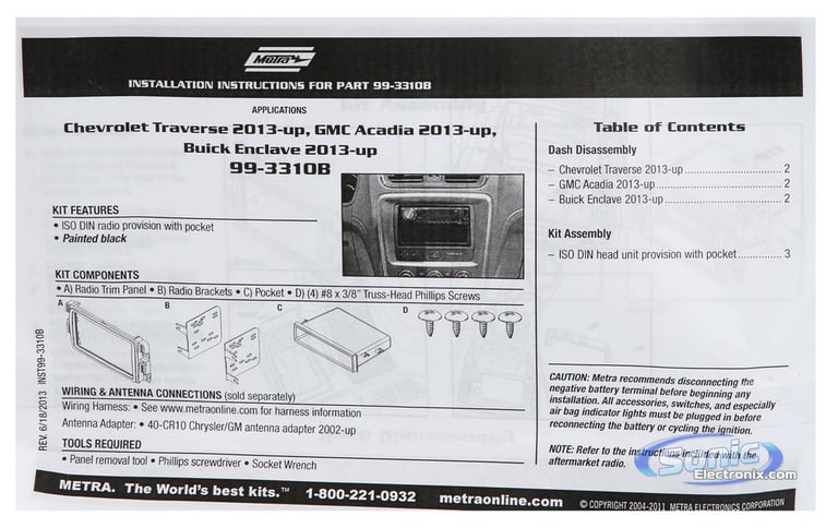 Metra 99-3310B Dash Kit Image 2