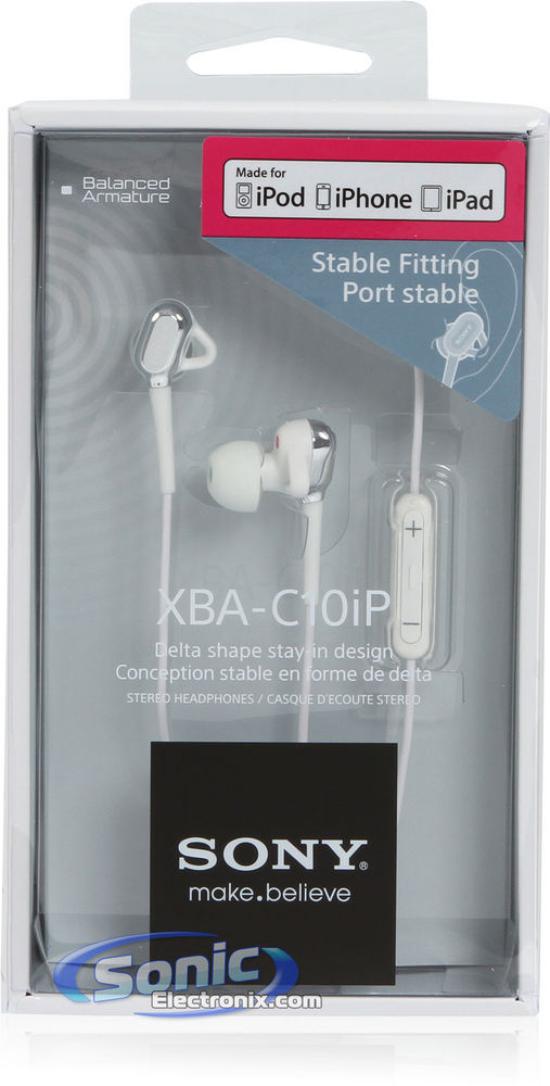 Sony XBA-C10iP/WHI (XBAC10iP) In-Ear Headphones iPod/iPhone Headset - White Image 9