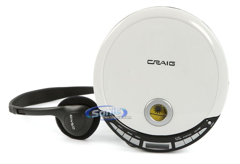 Craig CD2808 Personal Compact Disc Portable CD Player (White) Image 1