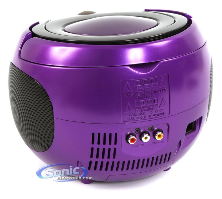 GPX J082PR Portable CD Player Boombox Karaoke Party Machine (Purple) Image 4