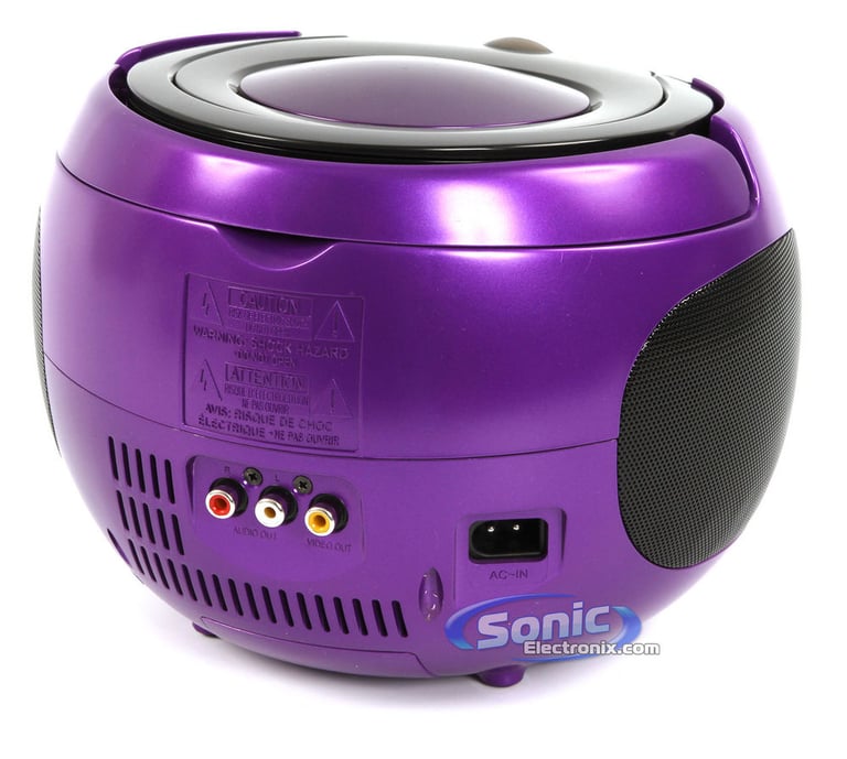 GPX J082PR Portable CD Player Boombox Karaoke Party Machine (Purple) Image 5