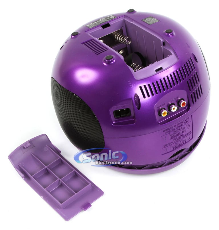 GPX J082PR Portable CD Player Boombox Karaoke Party Machine (Purple) Image 6