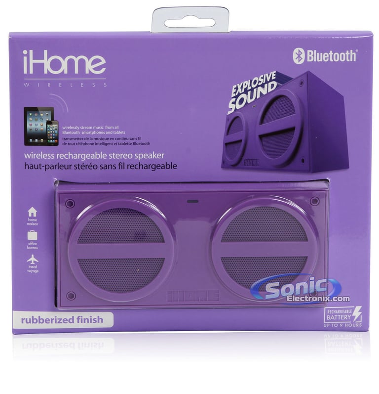 iHome iBT24UC Portable Wireless Bluetooth Speaker System (Purple) Image 6