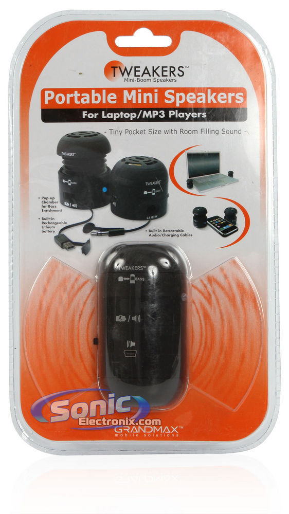 Tweakers Grandmax (SPKR-R1-BK-L02) Mini Portable Boom Speakers - Black Image 11