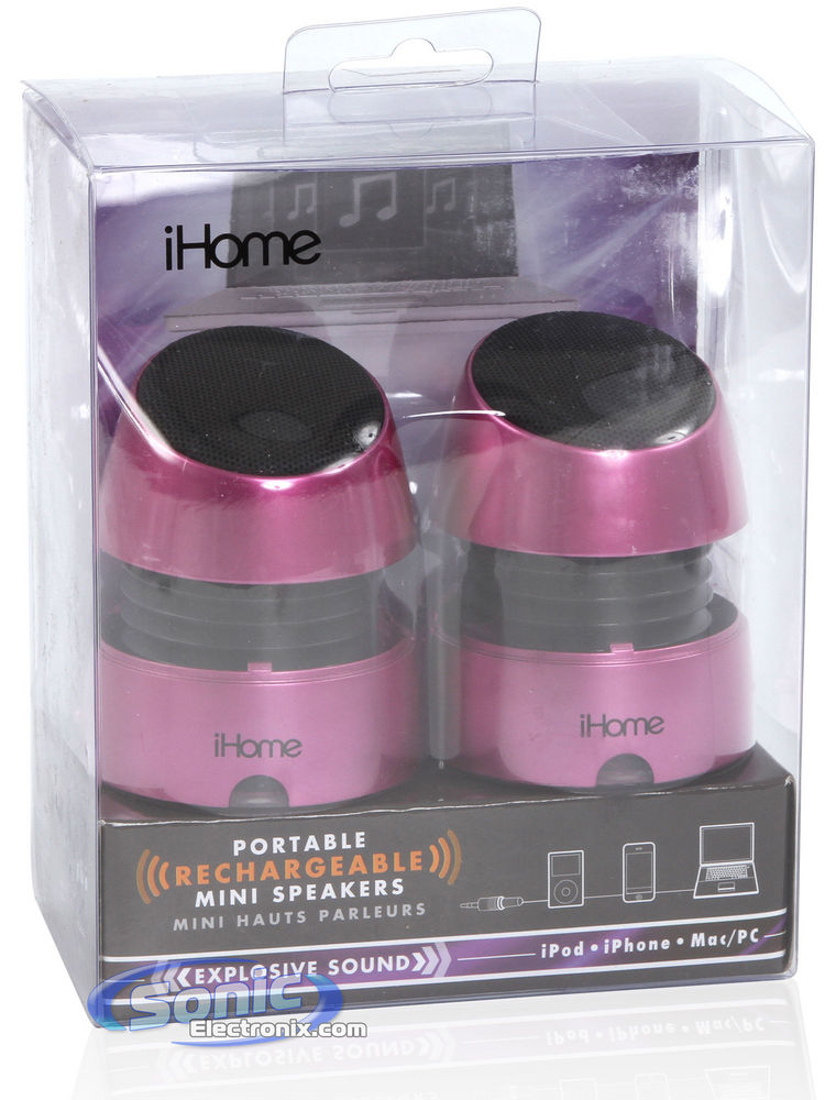 iHome iHM79PC Mini Portable Stereo Speakers (Pink) Image 7