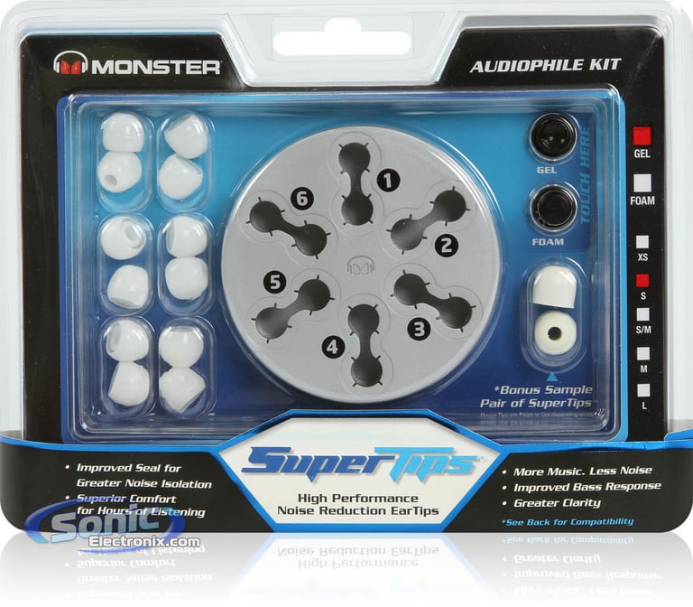Monster SuperTips - MH TIP IE-G S Gel Eartips Replacement Earbuds Ear Tips Image 1