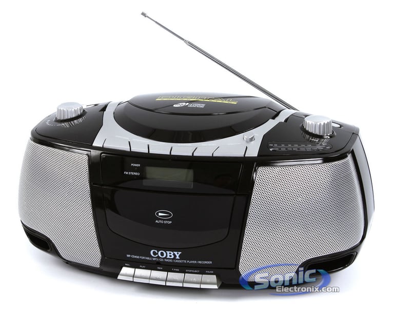 Coby MPCD450 (MP-CD450) Portable AM/FM Radio CD/Cassette Player Boombox Image 2