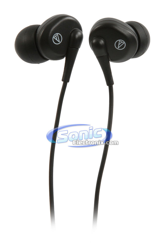 Audio Technica EP3 In-Ear Dynamic Headphones Stereo Earbuds (Black) Image 1