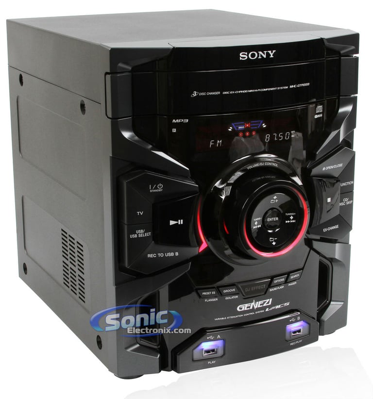 Sony MHC-GTR333 GENEZI Mini Stereo Hi-Fi Boombox Component Shelf System Open Box Image 3
