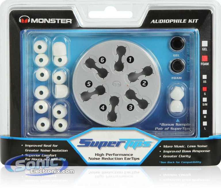 Monster Supertips - MH TIP IE-F S Foam Eartips Replacement Earbuds Ear Tips Image 1