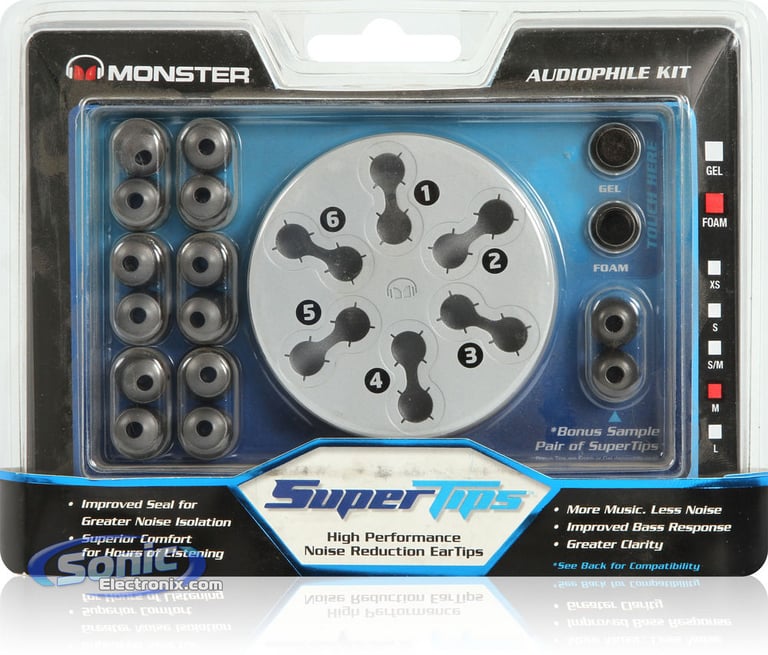 Monster Supertips - MH TIP IE-F M Foam Eartips Replacement Earbuds Ear Tips Image 1