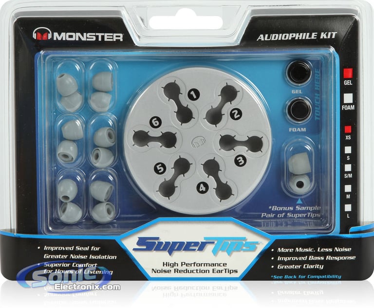 Monster SuperTips - MH TIP IE-G XS Gel Eartips Replacement Earbuds Ear Tips Image 1