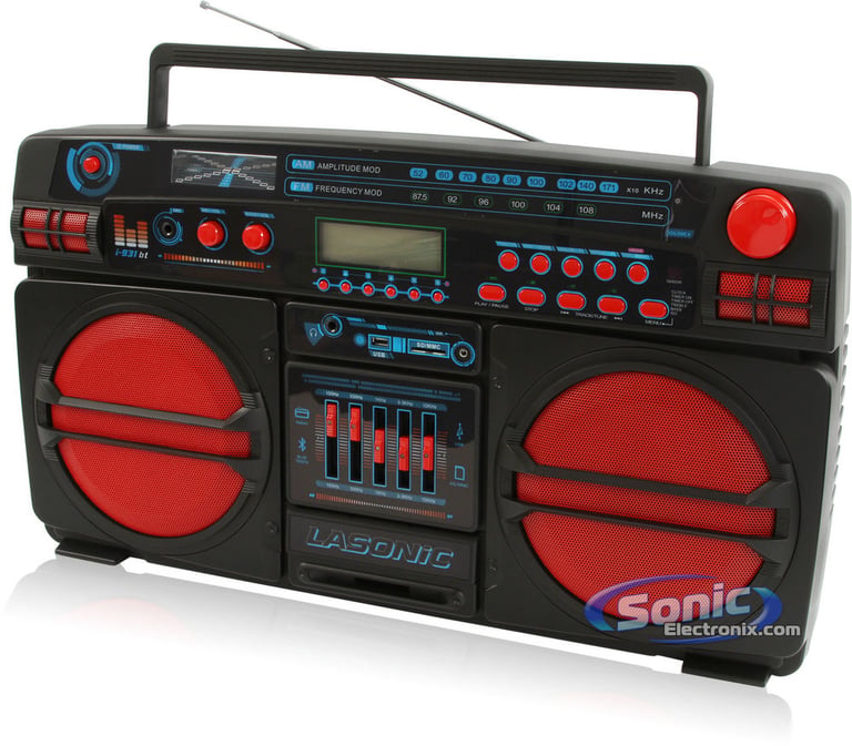 Lasonic Limited Edition i-931BT Ghetto Blaster - Black/Red Image 2