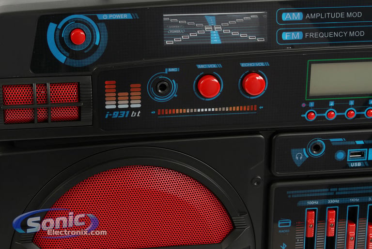 Lasonic Limited Edition i-931BT Ghetto Blaster - Black/Red Image 4