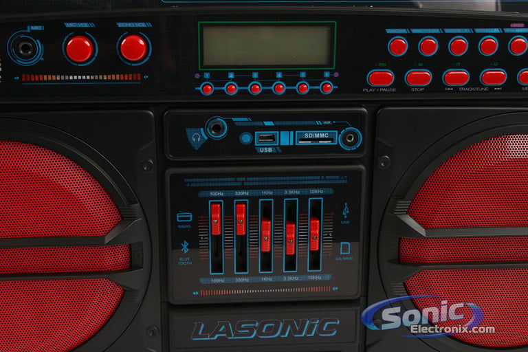 Lasonic Limited Edition i-931BT Ghetto Blaster - Black/Red Image 5