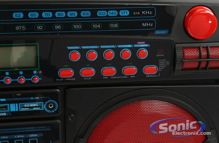 Lasonic Limited Edition i-931BT Ghetto Blaster - Black/Red Image 6