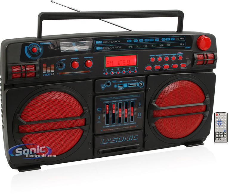 Lasonic Limited Edition i-931BT Ghetto Blaster - Black/Red Image 1