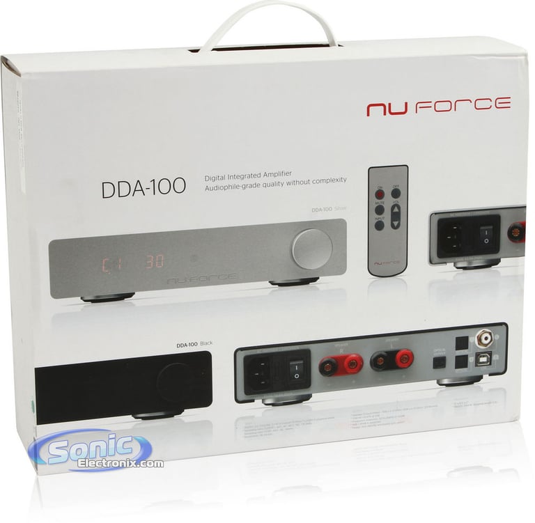 NuForce DDA-100 (DDA100) Audiophile Grade Integrated Amplifier & DAC - Silver Image 7