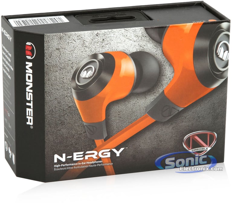 Monster NCredible NErgy Earbuds In-Ear Headphones (Juice Orange/Grey) Image 7