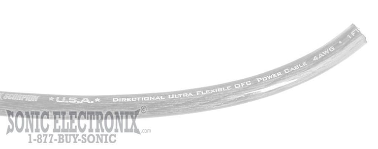 4 Gauge CLEAR Power / Ground Cable PRICED PER FOOT Image 1