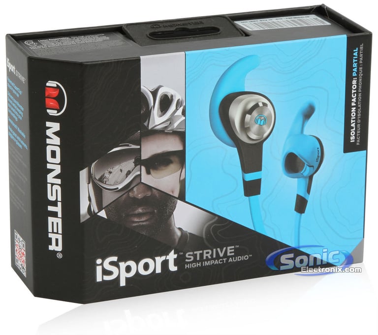 Monster iSport Strive In-Ear Headphones Active Sports Earbuds - Strive Blue Image 8