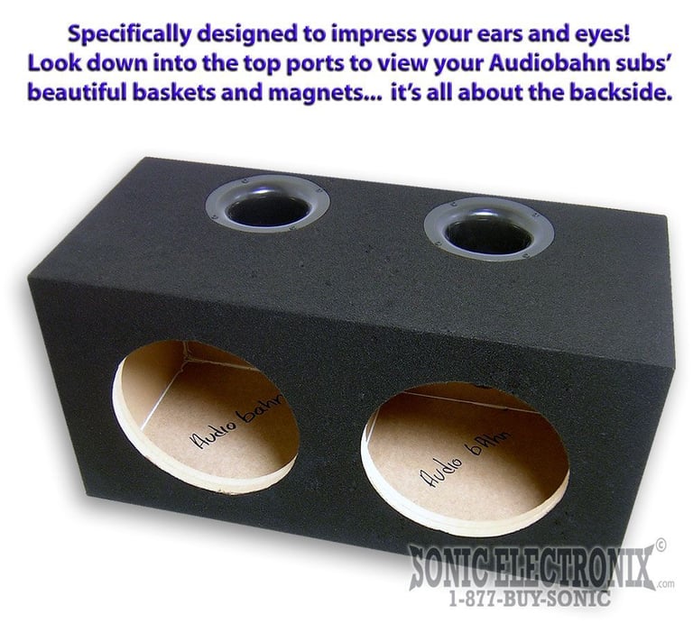 Dual 12" Ported 1-1/2 Thick MDF Enclosure (Audiobahn Specific) Image 1