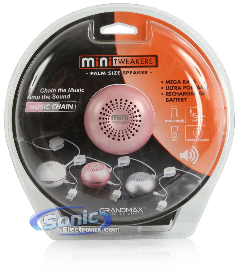 Tweakers Grandmax (SPKR-M2RC-PK) Portable Palm-Size iPod/MP3 Speakers - Pink Image 6