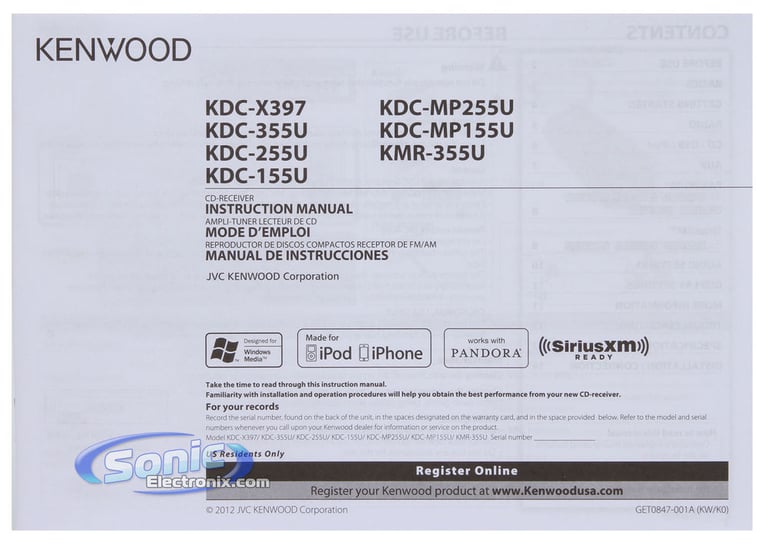Kenwood eXcelon KDC-X397 Image 9