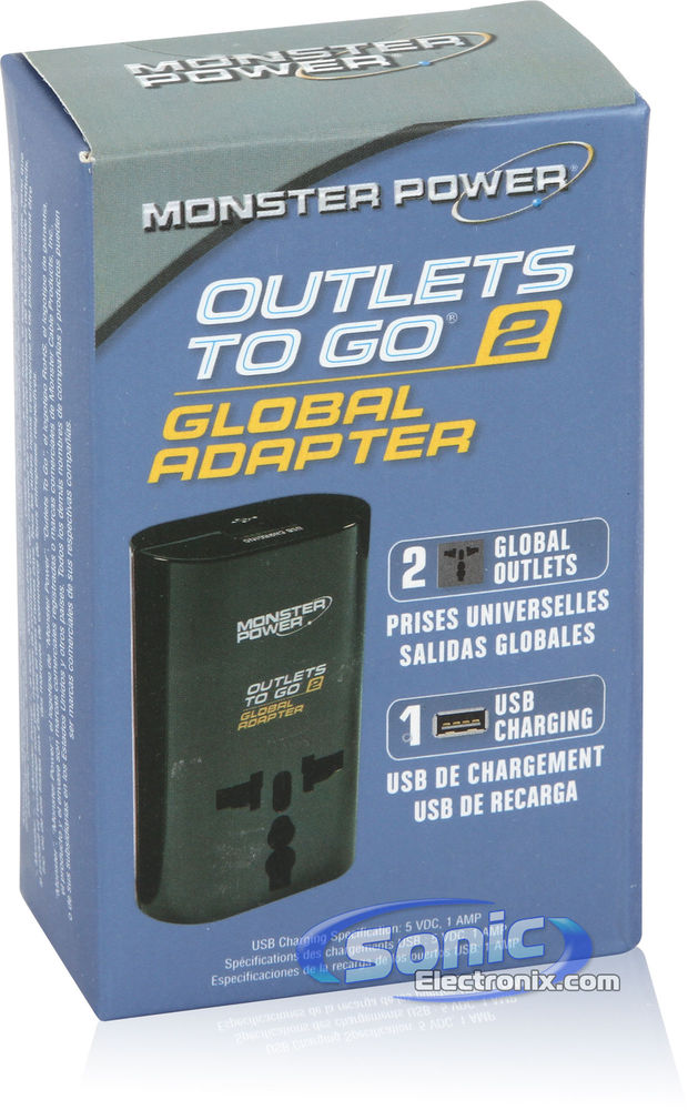 Monster Cable Outlets To Go 200 Global AC Power Adapter USB Charger Image 5
