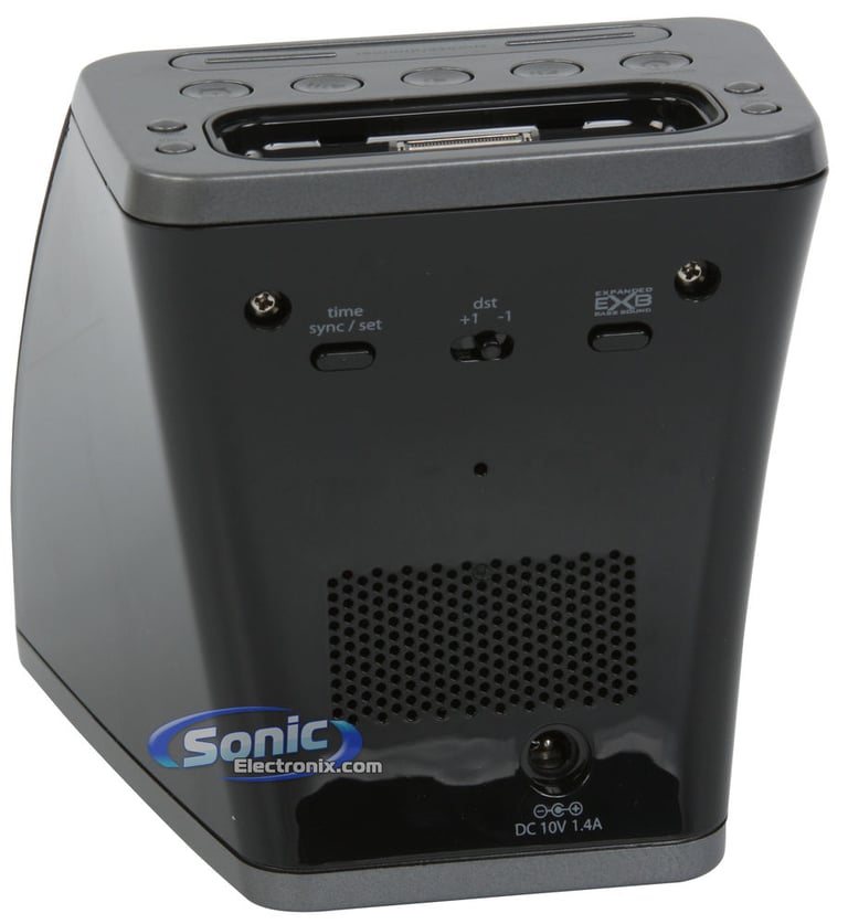 iHome iP21GVC SpaceSaver Alarm Clock iPhone/iPod Speaker Dock (Black) Image 4